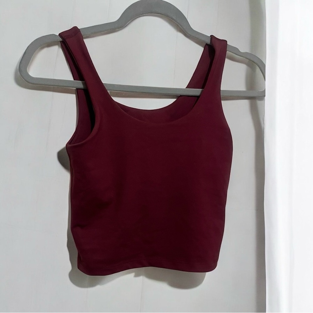 Beyond Yoga Merlot Burgundy Yoga Pilates Work Out Crop Bra Tank Top XS